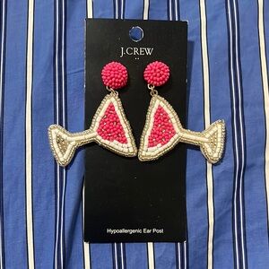 NWT J. crew Factory Beaded Pink Cocktail Earrings